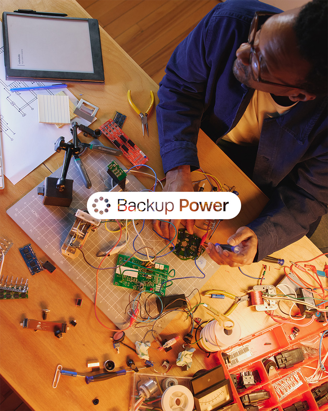 Computer engineer working at his station